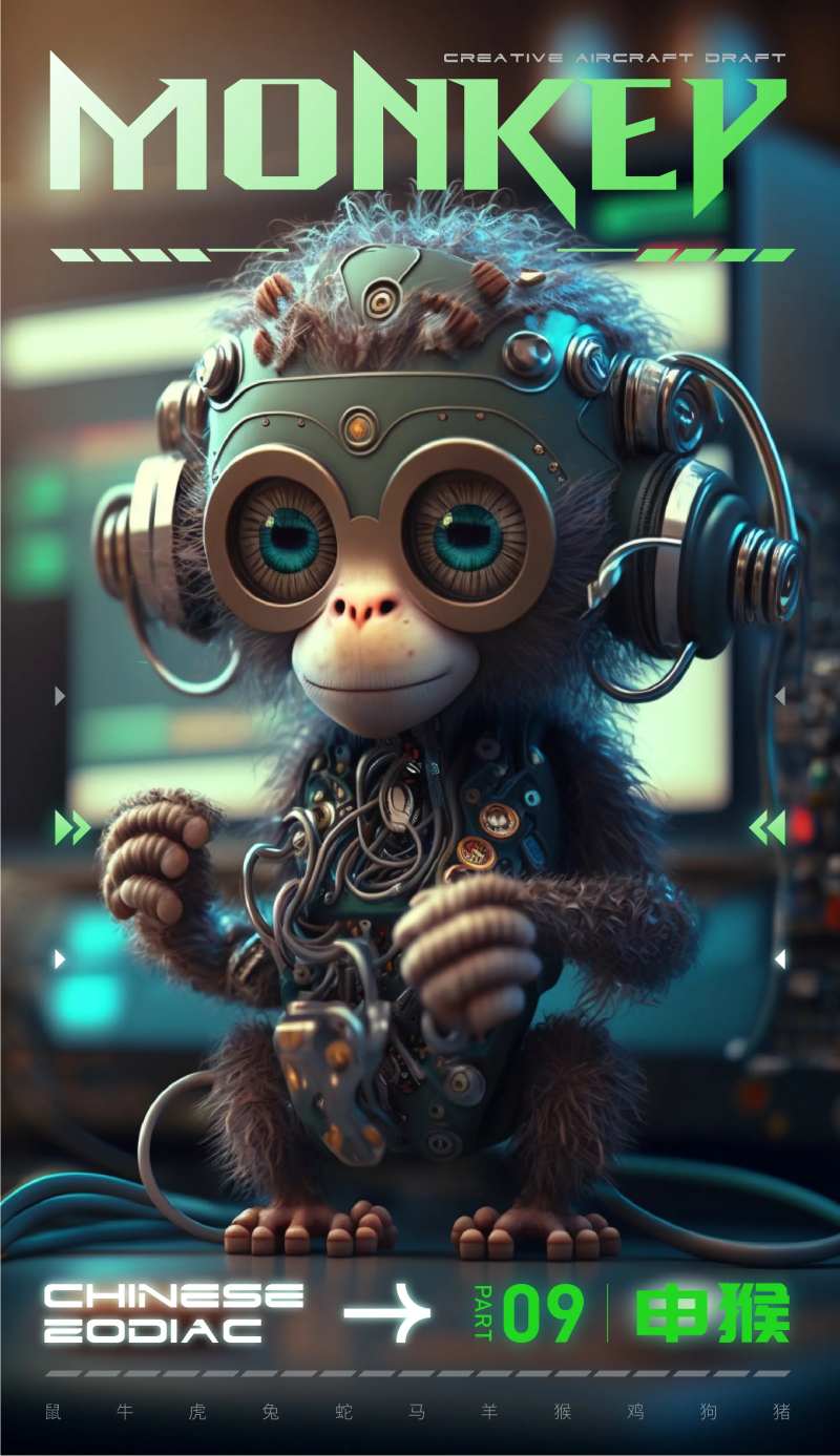 猴子形象海报-采灵感-cailinggan.com