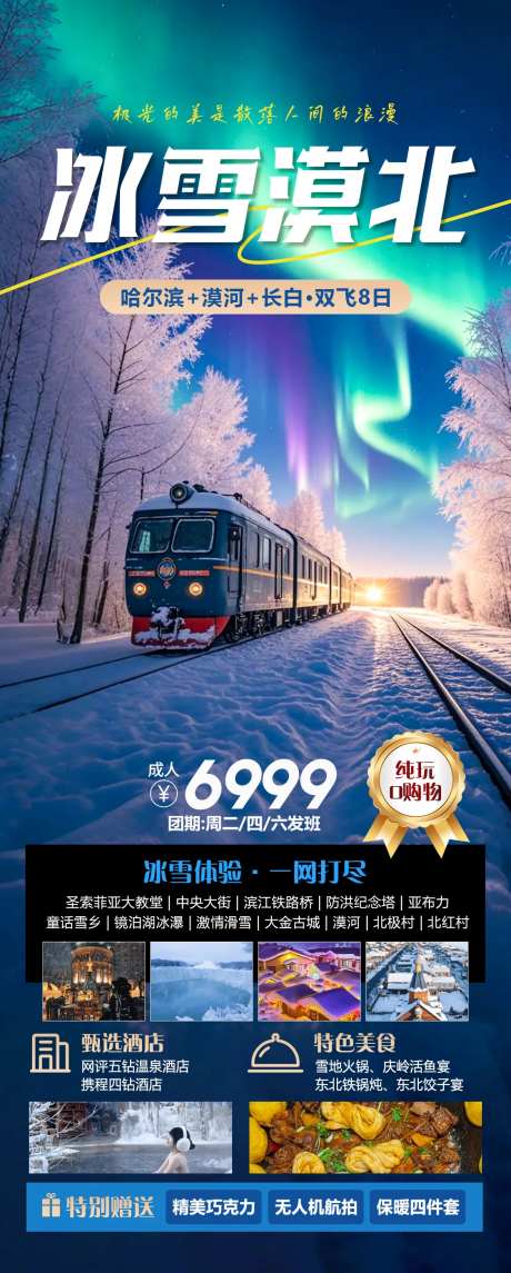 冰雪漠北旅游海报-采灵感-https://www.cailinggan.com/