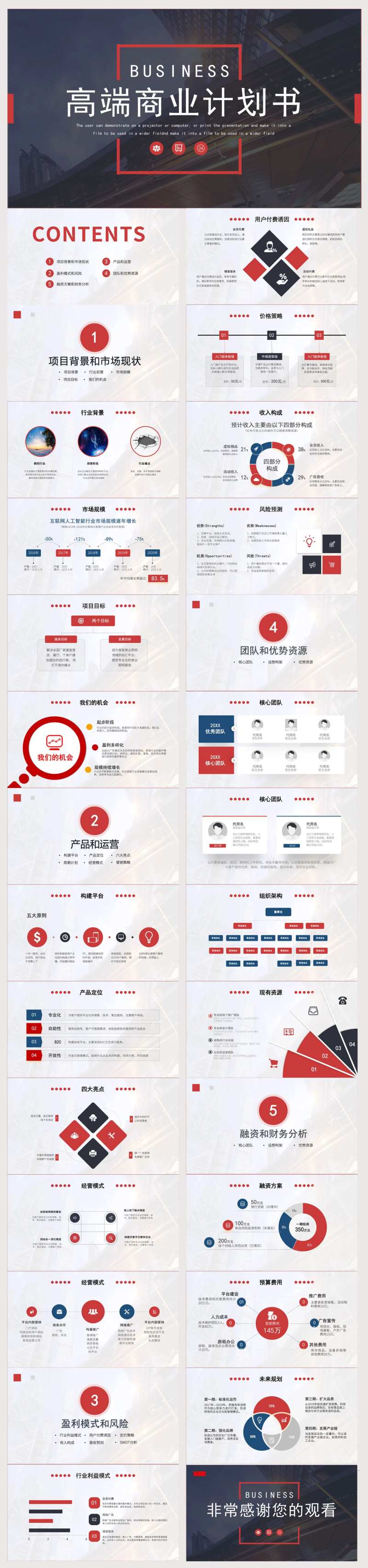 大气商业融资计划书PPT-采灵感-cailinggan.com