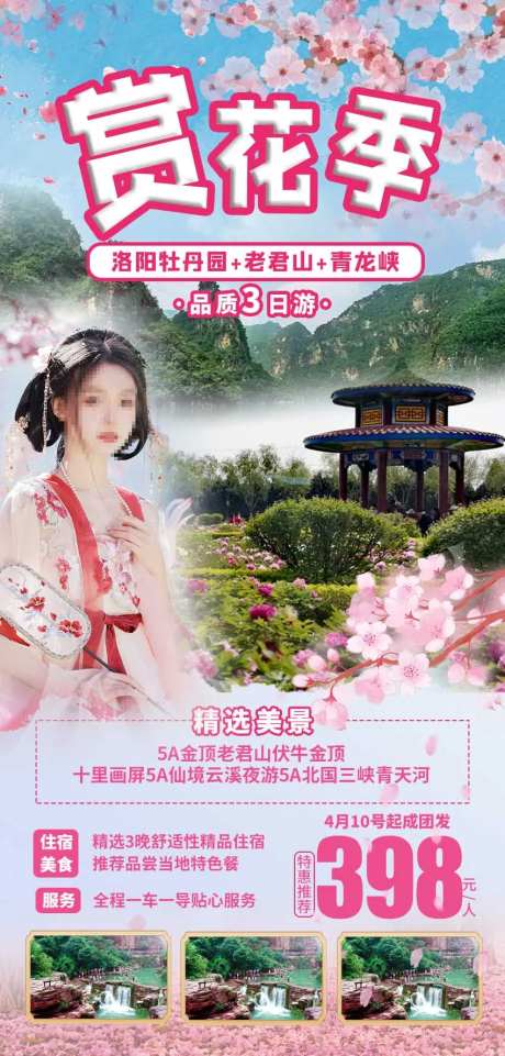 赏花季简约海报-采灵感-https://www.cailinggan.com/