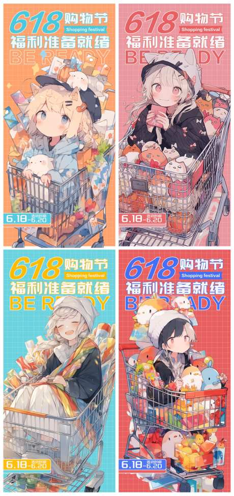 618购物节福利准备就绪系列海报-采灵感-https://www.cailinggan.com/