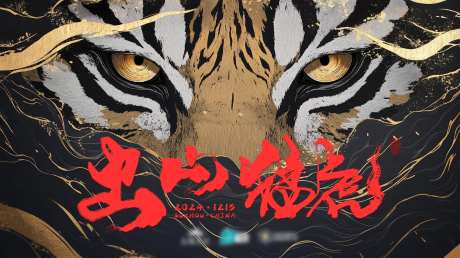猛虎出山年会活动背景板-采灵感-https://www.cailinggan.com/