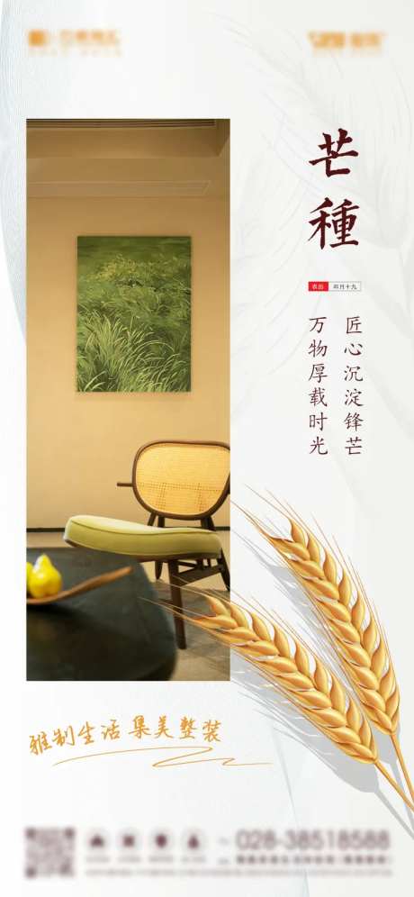 家装节气芒种海报-采灵感-https://www.cailinggan.com/