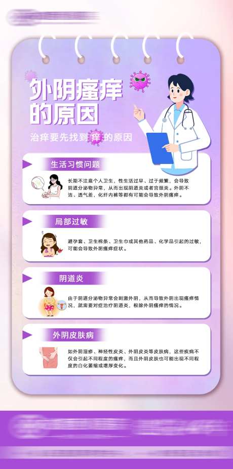外阴瘙痒的原因海报-采灵感-https://www.cailinggan.com/