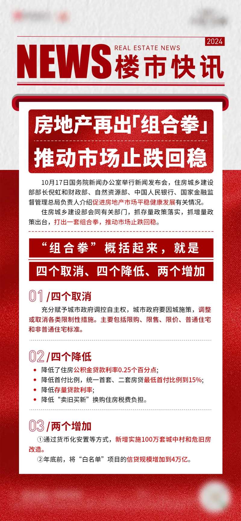 地产利好政策利率宣传海报-采灵感-cailinggan.com