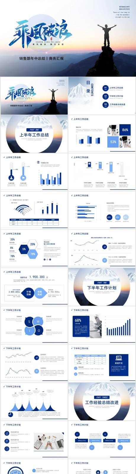 销售部年中工作总结汇报PPT-采灵感-https://www.cailinggan.com/