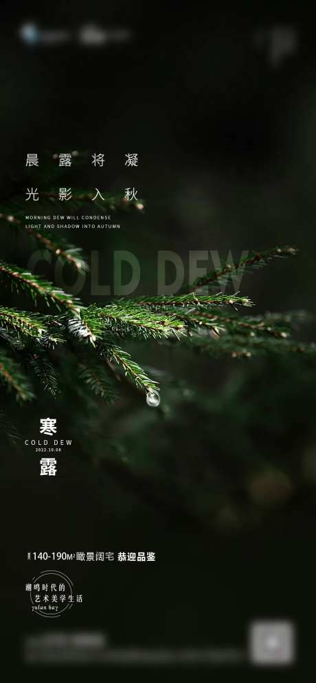 寒露二十四节气地产黑色简约大气海报-采灵感-https://www.cailinggan.com/