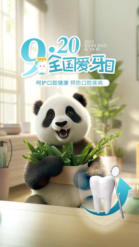 爱牙日海报-采灵感-https://www.cailinggan.com/
