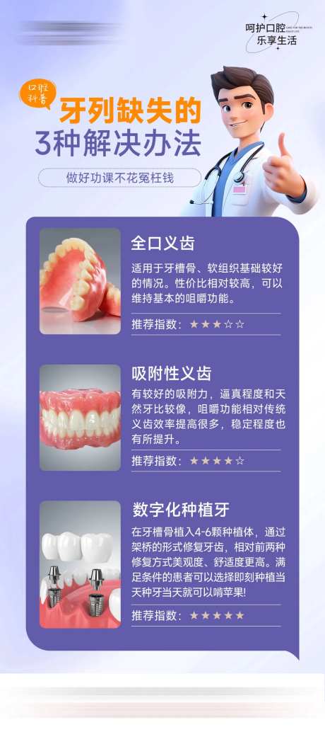 牙列缺失的办法海报-采灵感-https://www.cailinggan.com/