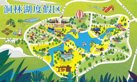 度假区插画地图-采灵感-https://www.cailinggan.com/