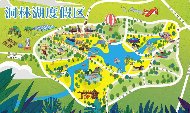 度假区插画地图-采灵感-cailinggan.com