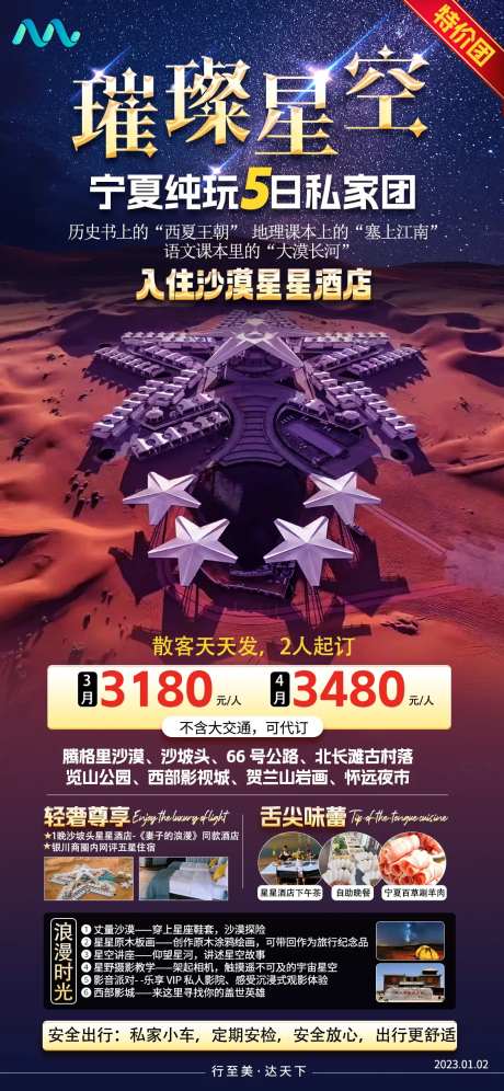 宁夏璀璨星空旅游海报-采灵感-https://www.cailinggan.com/