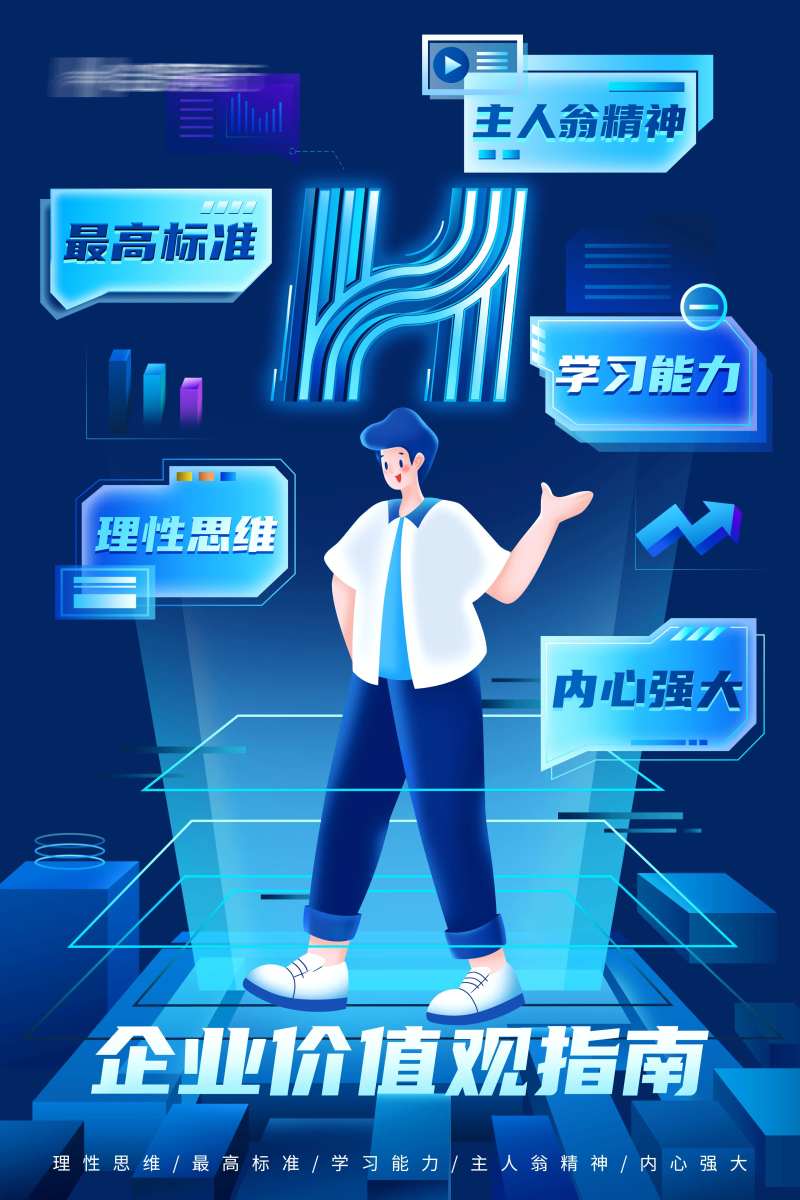 科技质感企业价值观海报-采灵感-cailinggan.com