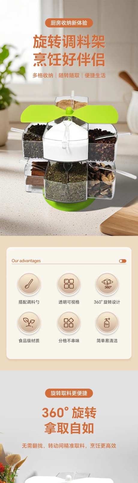 厨房用品旋转调料架详情页-采灵感-https://www.cailinggan.com/