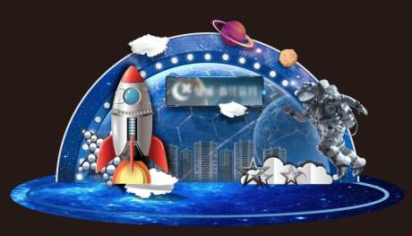 太空星球火箭美陈-采灵感-https://www.cailinggan.com/