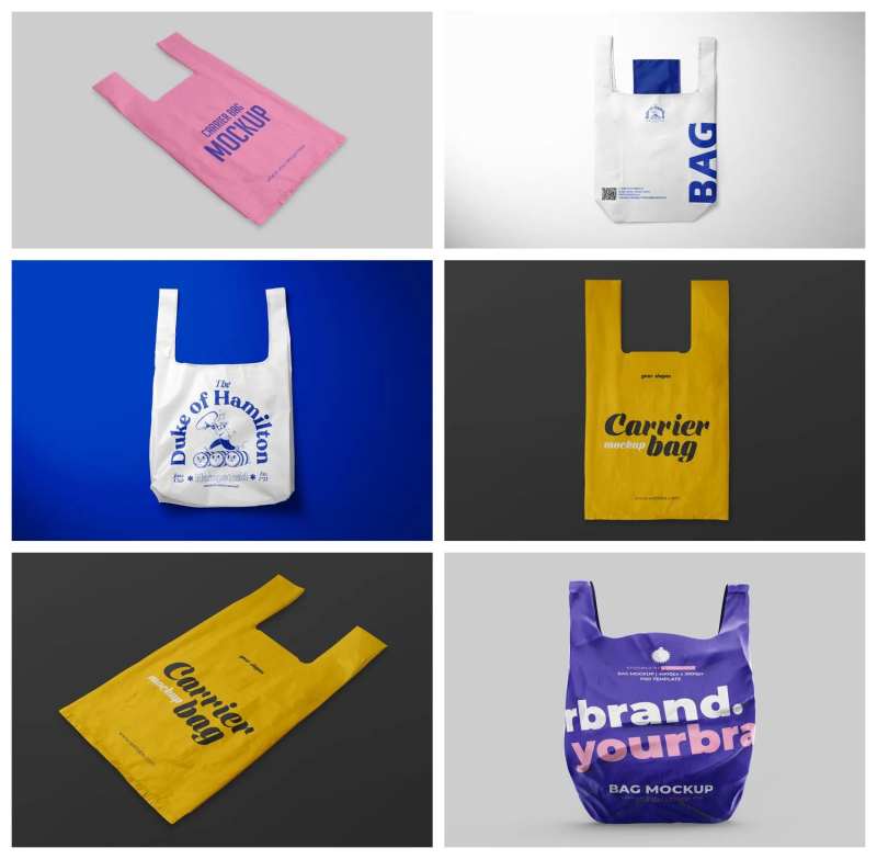 手提袋塑料袋包装样机-采灵感-cailinggan.com