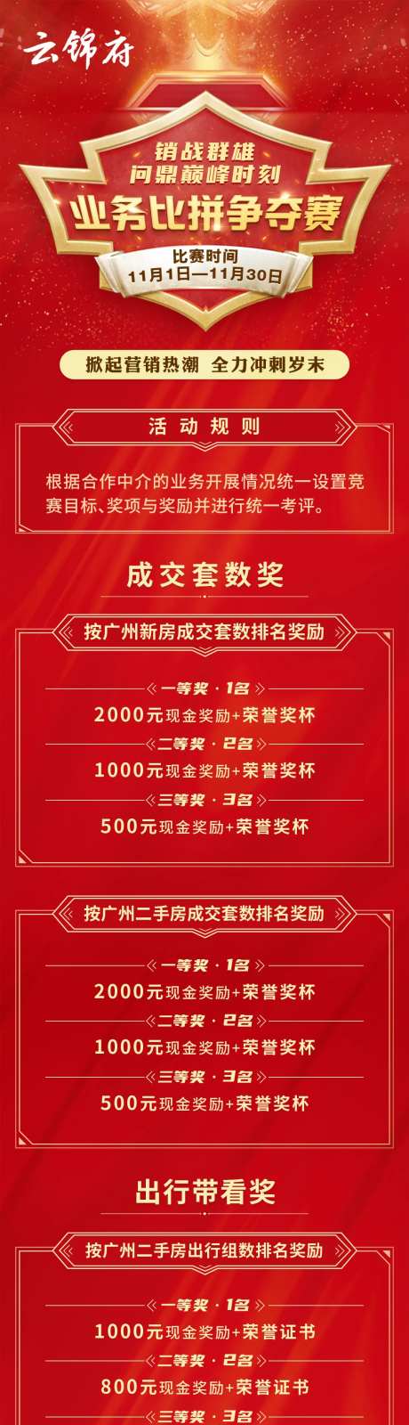 地产业务比拼竞赛长图海报-采灵感-https://www.cailinggan.com/