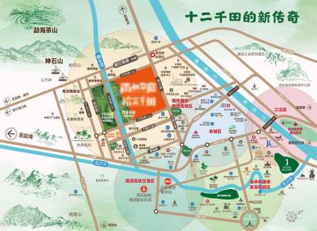 西双版纳雨林风景插画区位图-采灵感-https://www.cailinggan.com/