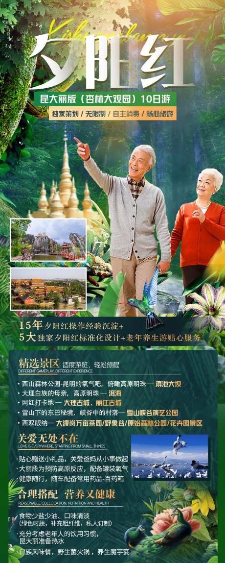 夕阳红昆大丽版旅游海报-采灵感-https://www.cailinggan.com/