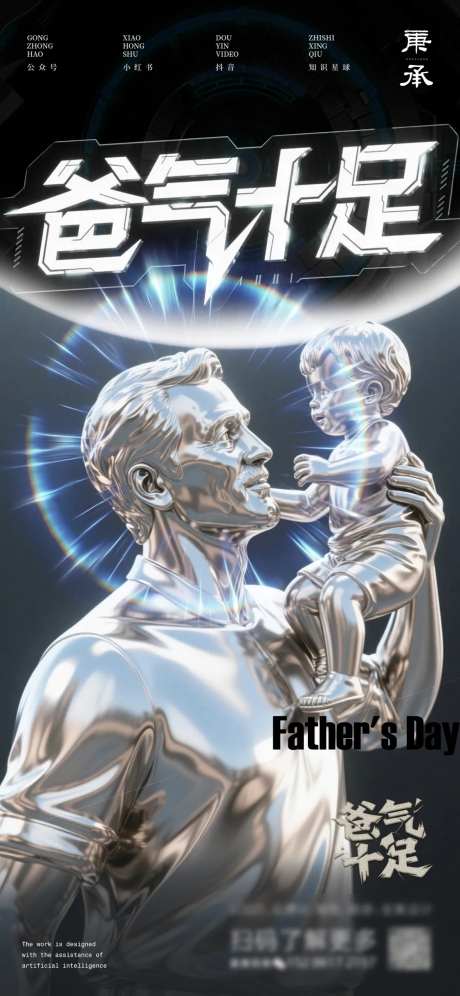 父亲节爸气十足海报-采灵感-https://www.cailinggan.com/