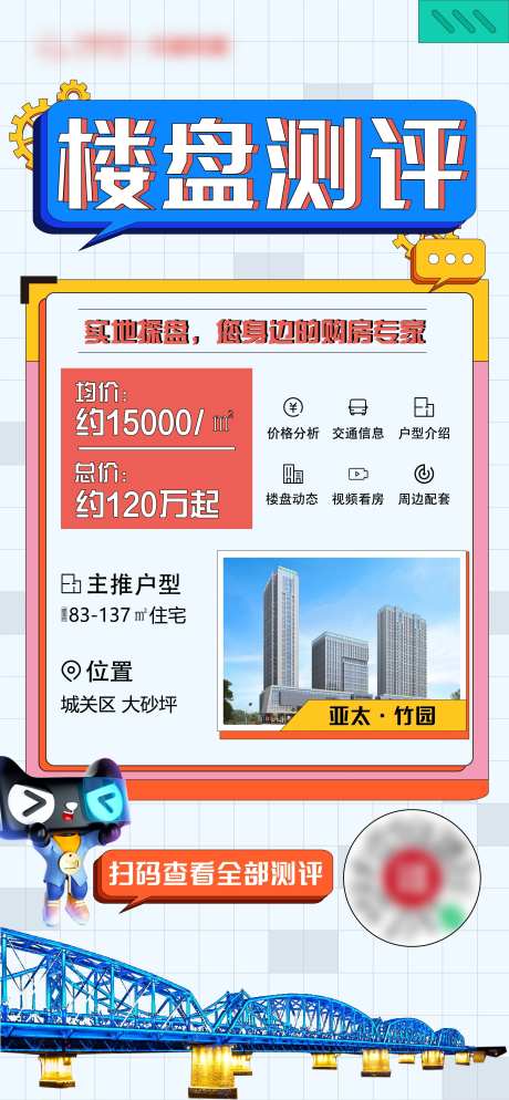 楼盘测评房地产海报-采灵感-https://www.cailinggan.com/