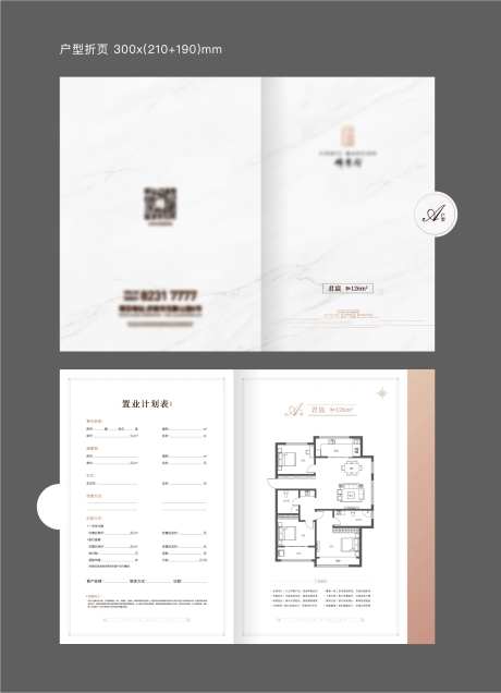 地产简洁高端户型折页-采灵感-https://www.cailinggan.com/