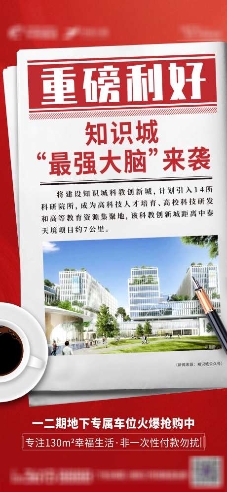 地产报纸重大利好海报-采灵感-https://www.cailinggan.com/