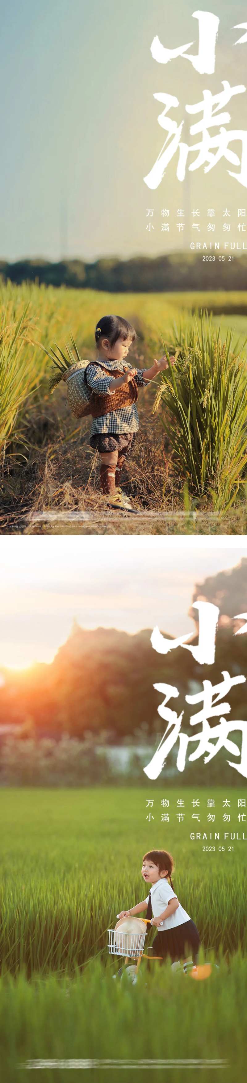 小满24节气孩童海报-采灵感-cailinggan.com