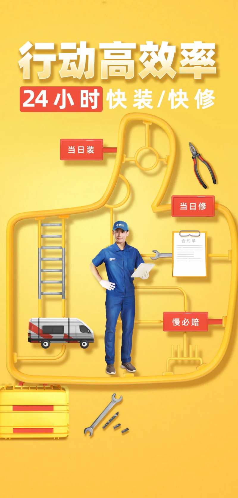 修车高效率海报-采灵感-cailinggan.com