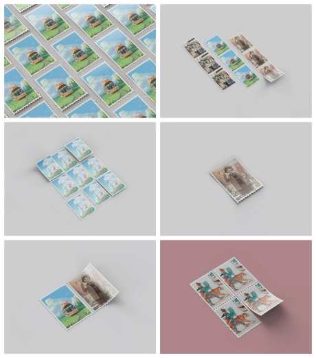 信纸邮票信封样机-采灵感-https://www.cailinggan.com/