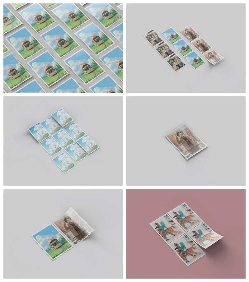 信纸邮票信封样机-采灵感-cailinggan.com