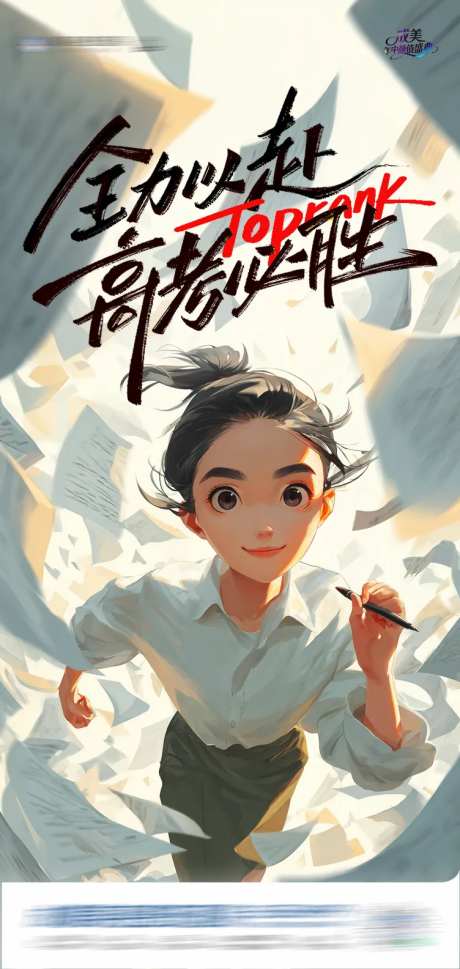 高考全力以赴高考必胜创意海报-采灵感-https://www.cailinggan.com/