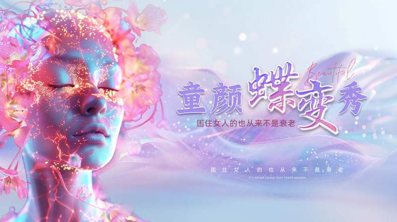 蝶变海报背景-采灵感-cailinggan.com