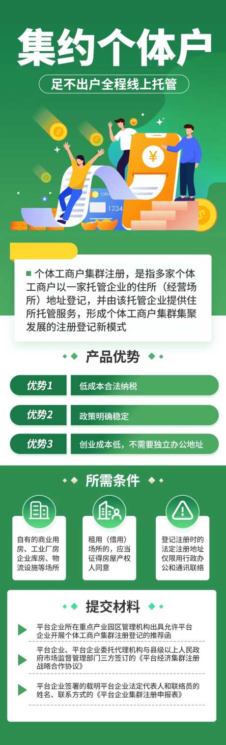 金融理财个体户扶持政策宣传海报长图-采灵感-https://www.cailinggan.com/
