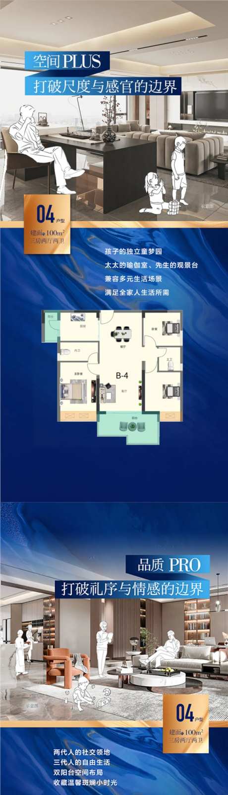 高端住宅洋房户型卖点海报-采灵感-https://www.cailinggan.com/