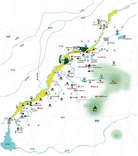 黄河济南旅游地图-采灵感-https://www.cailinggan.com/
