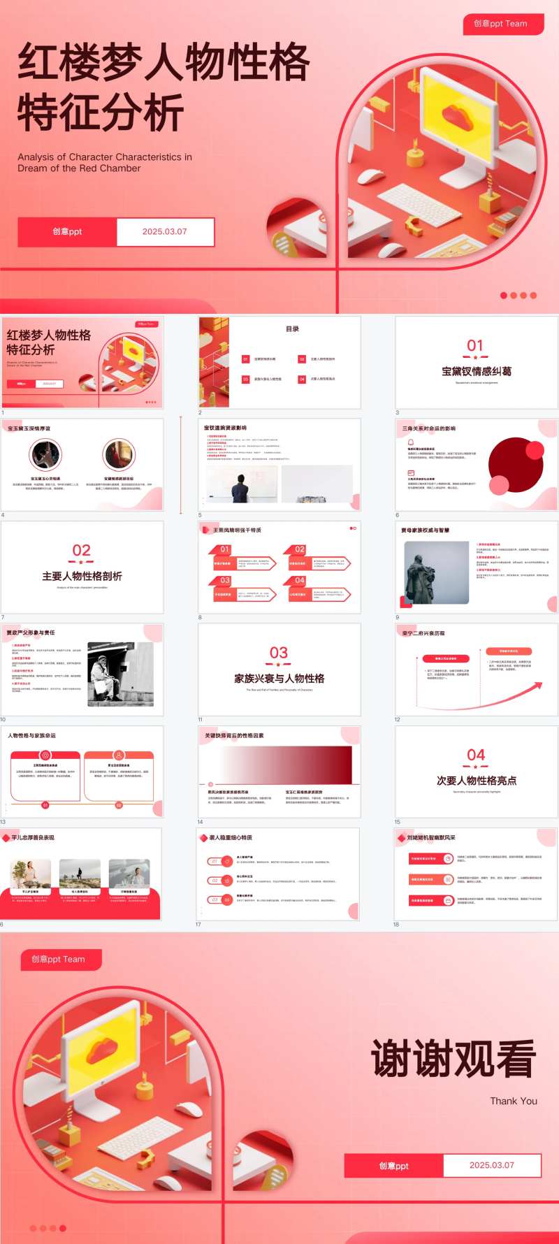 红楼梦人物性格特征分析汇报PPT-采灵感-cailinggan.com