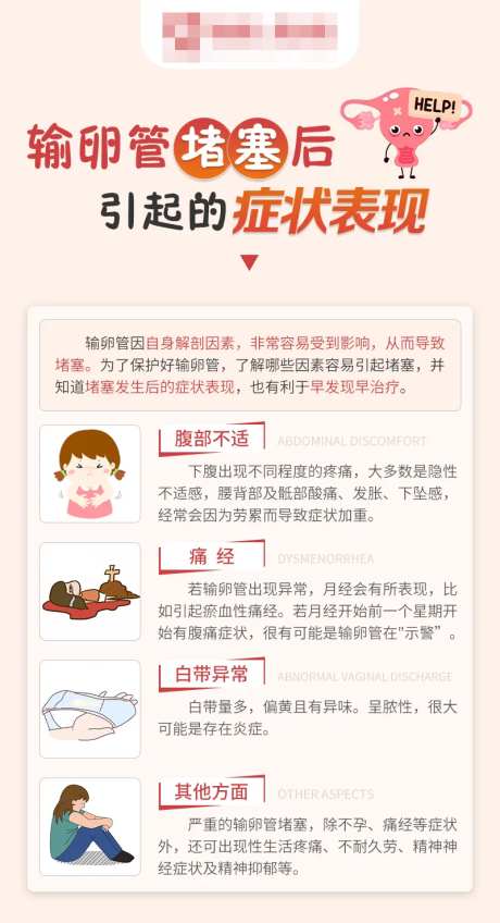 输卵管堵塞引起的症状海报-采灵感-https://www.cailinggan.com/