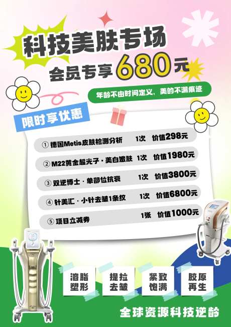 医美科技美肤专场海报-采灵感-https://www.cailinggan.com/