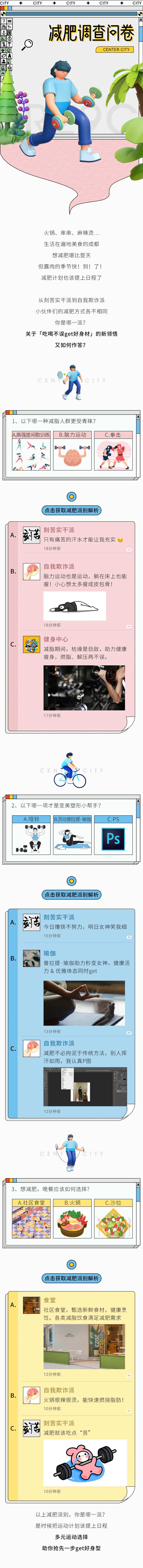 减肥调查问卷青年人长图海报-采灵感-cailinggan.com