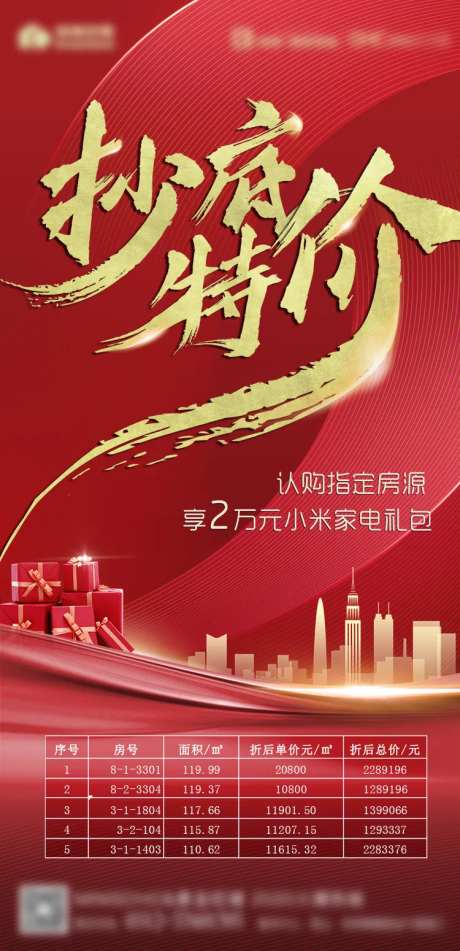 房地产抄底特价房海报-采灵感-https://www.cailinggan.com/