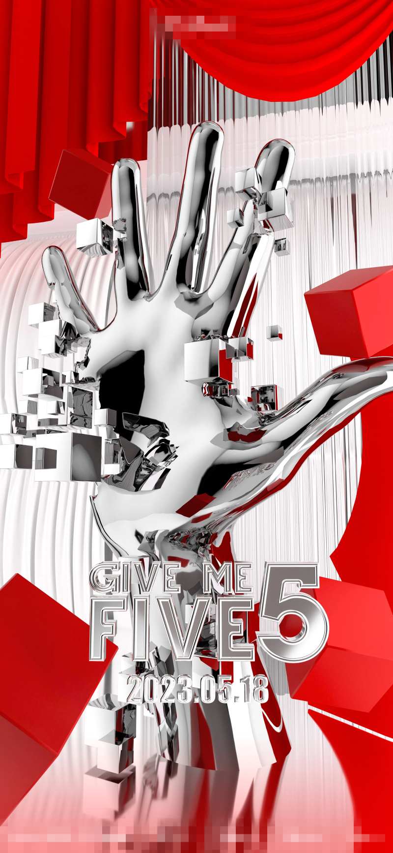 酸性手掌创意C4D海报-采灵感-cailinggan.com