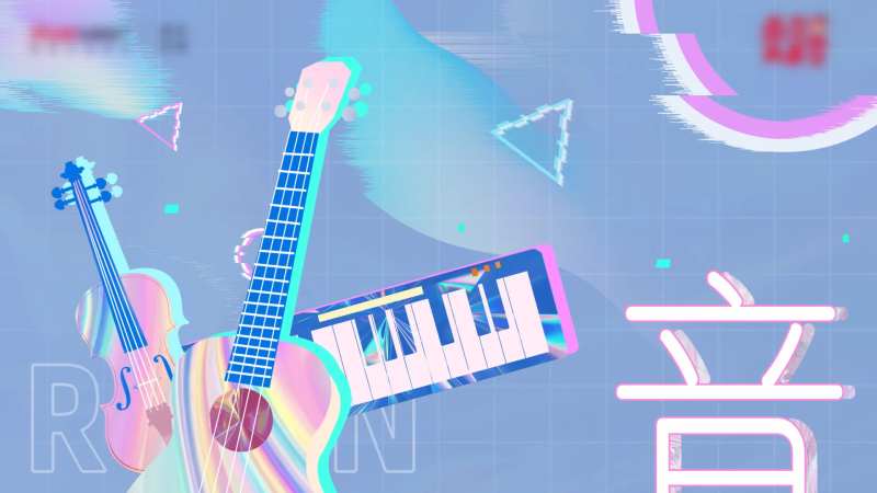炫彩音乐主题孟菲斯海报展板-采灵感-cailinggan.com