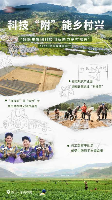科技复兴乡村文旅海报-采灵感-https://www.cailinggan.com/