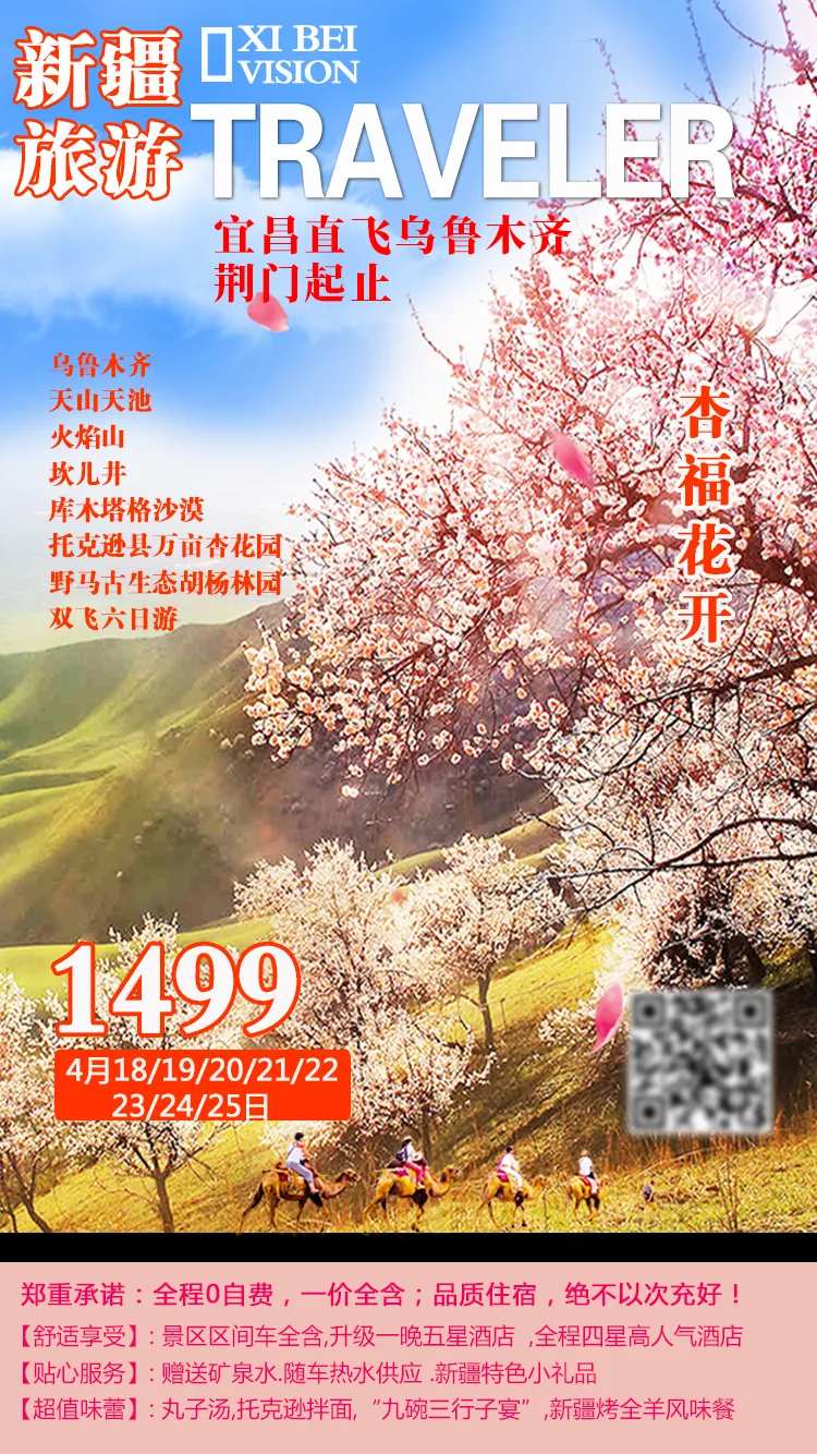 杏福花开西北旅游海报-采灵感-cailinggan.com