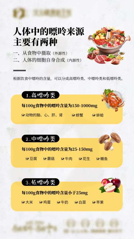 嘌呤的来源移动端海报-采灵感-https://www.cailinggan.com/