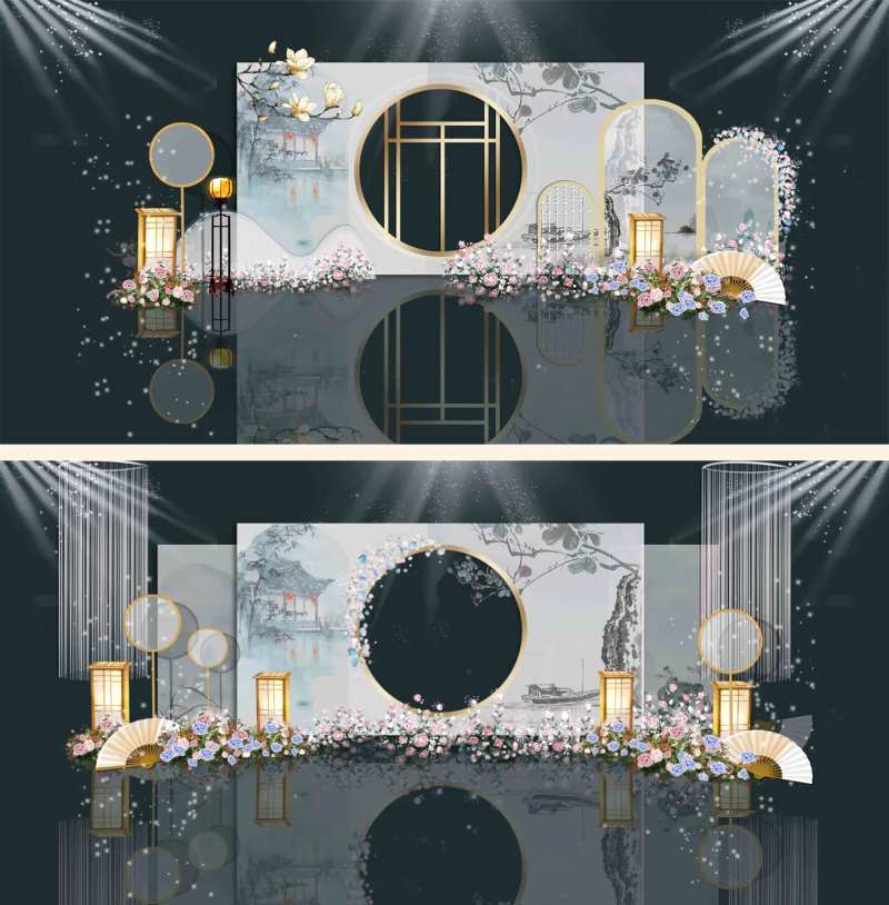 新中式婚礼效果活动展板-采灵感-cailinggan.com