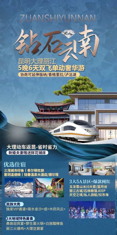 钻石云南旅游海报-采灵感-https://www.cailinggan.com/
