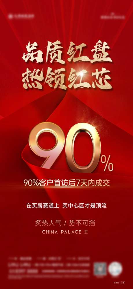 地产红色转化率海报-采灵感-https://www.cailinggan.com/