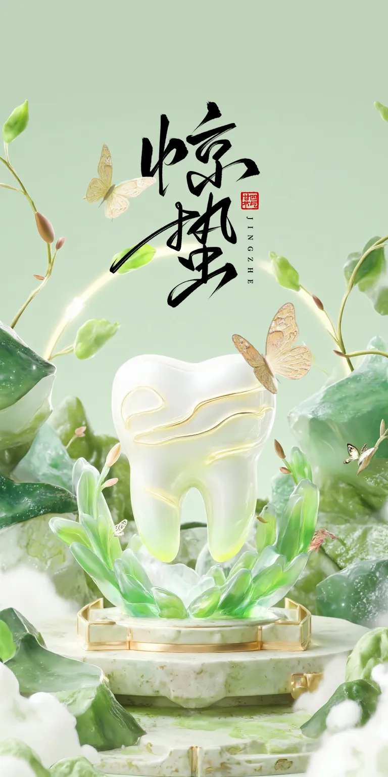 惊蛰口腔节气海报-采灵感-cailinggan.com